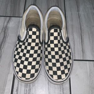 Black & White Checkered Slip On Vans